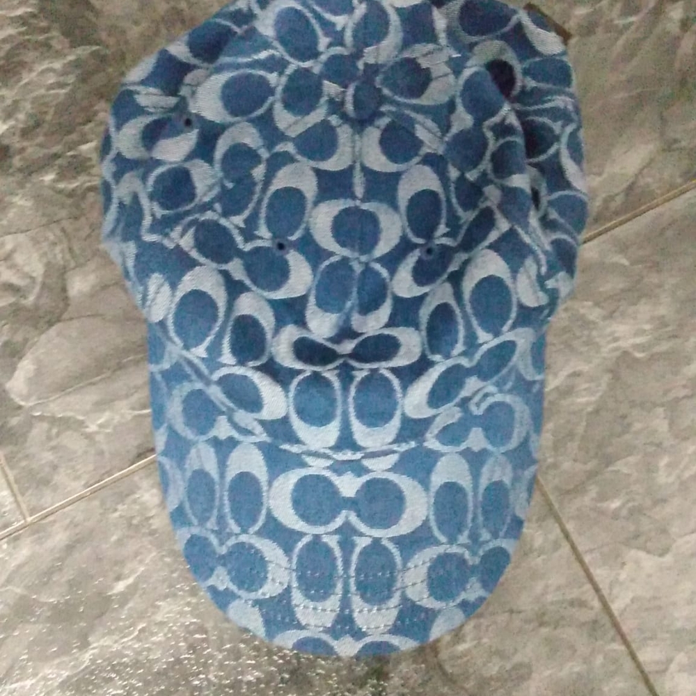 Coach Blue Signature Pattern Baseball Cap